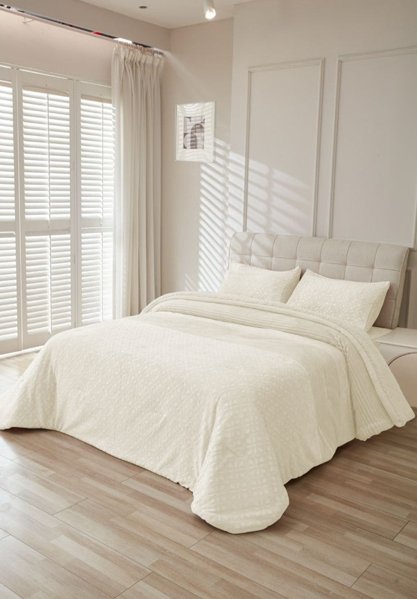 Piumino Tempio Sherpa con fodera in Sherpa | 750 g super morbido | Include federe | Disponibile in grigio, avorio, rosa, écru e beige | Varie misure di letto