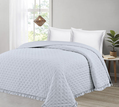 LORENA HOGAR Colcha Modelo FLOR Rosa Claro Minimalista y Ligera para Días Calurosos Tamaño Queen Ideal para Cama Frescura y Elegancia