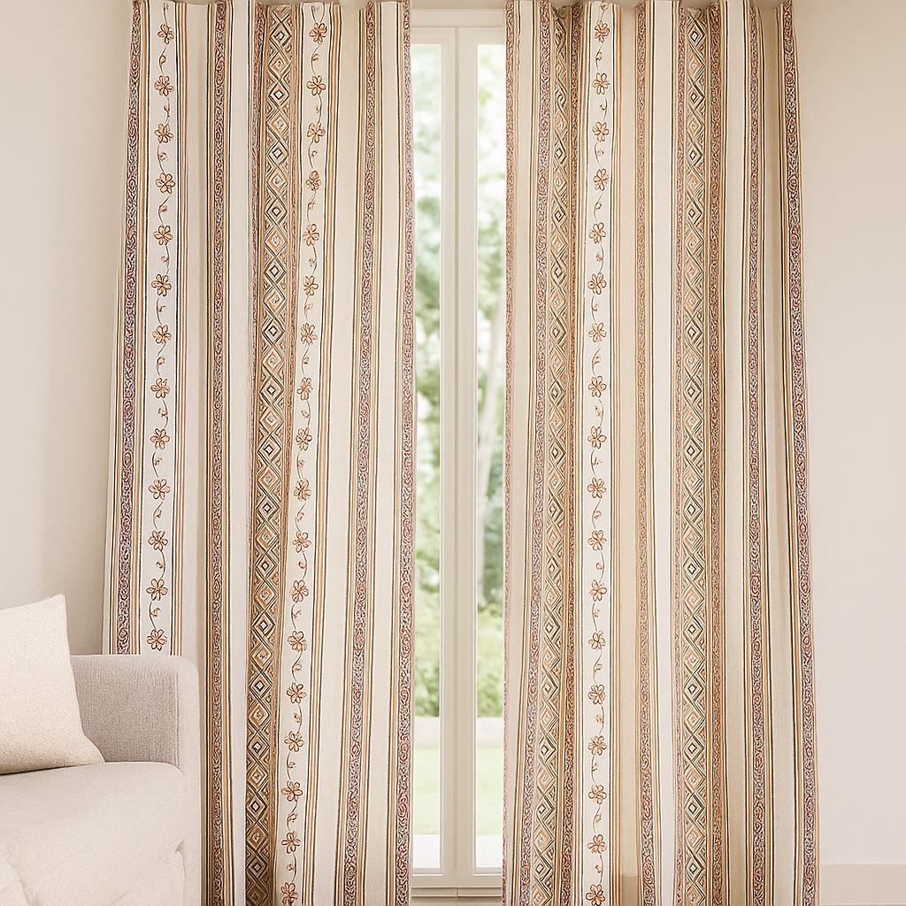Cortinas con trabillas 140x260cm | Interior y exterior | Algodón & Poliéster