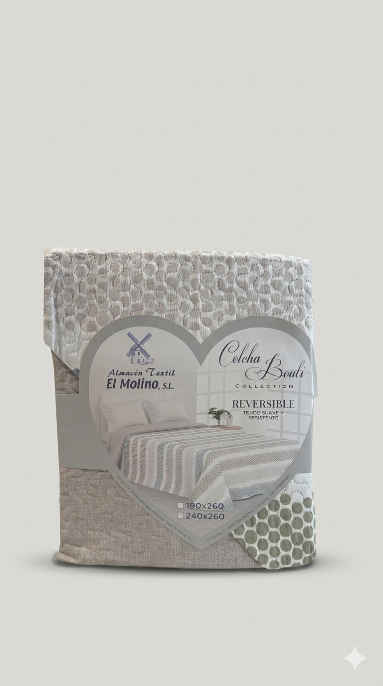 Colcha Bouti Reversible – Diseño Elegante y Acabado de Calidad - Varios modelos disponibles