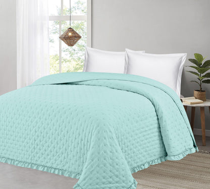 LORENA HOGAR Colcha Modelo FLOR Rosa Claro Minimalista y Ligera para Días Calurosos Tamaño Queen Ideal para Cama Frescura y Elegancia