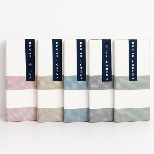 Juego de sábanas fondo blanco con dibujo de topitos / Camas de 180 / Disponible en ROSA, AZUL, VERDE y GRIS