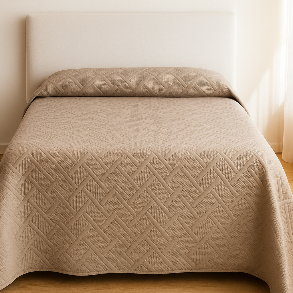 Colcha de Verano ECOBOUTI Trenza Lorena Hogar 240x260 cm  Ligero, Fresco y Elegante