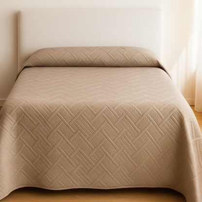 Colcha de Verano ECOBOUTI Trenza Lorena Hogar 240x260 cm  Ligero, Fresco y Elegante