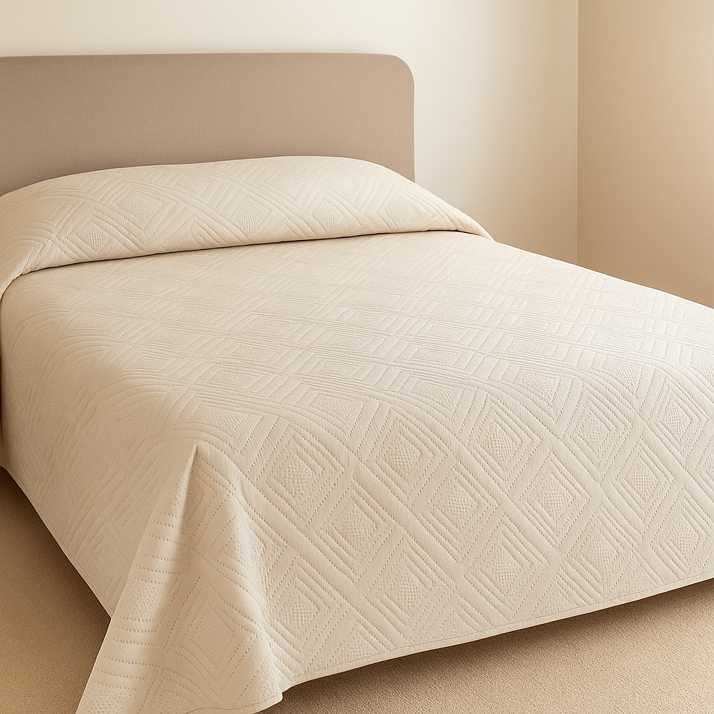 Colcha de Verano ECOBOUTI Trenza Lorena Hogar 240x260 cm  Ligero, Fresco y Elegante