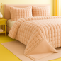 Edredón Sherpa Peluchón de Invierno Reversible con Pelo y Sedalina para Cama 150  Modelos Rayas o Bolas y Boreal  Incluye 2 Cojines 50x70 cm  Ultra Suave, 4 Colores: Beige, Gris Claro, Gris Oscuro, Rosa