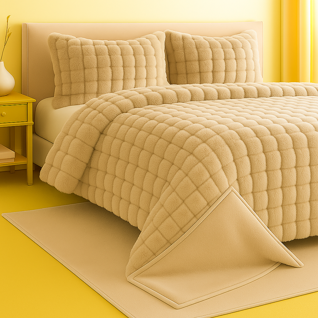 Edredón Sherpa Peluchón de Invierno Reversible con Pelo y Sedalina para Cama 150  Modelos Rayas o Bolas y Boreal  Incluye 2 Cojines 50x70 cm  Ultra Suave, 4 Colores: Beige, Gris Claro, Gris Oscuro, Rosa