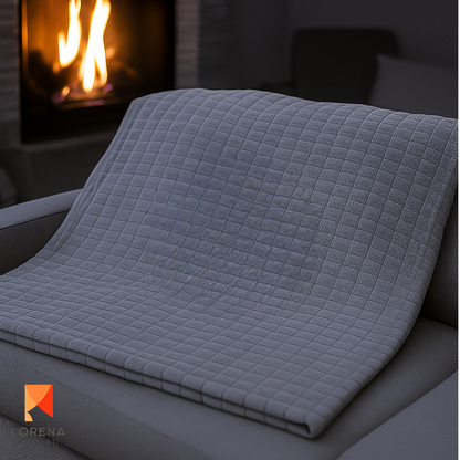 LIQUIDACIÓN Manta Plaid Suave Premium BIG SQUARE / NEW PYRAMID  130x160 y 240x220  Beige & Gris