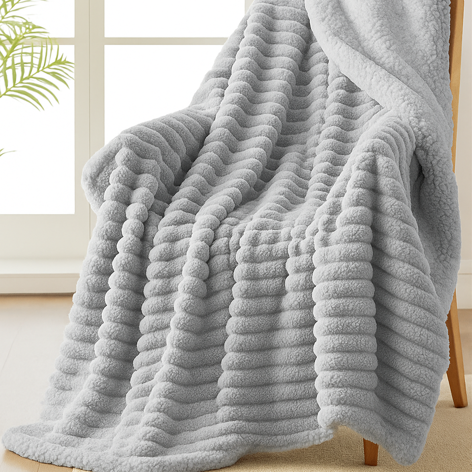 Manta Sherpa Rayas Nube – 125x155 / 160x220 / 220x240 cm – 6 Colores