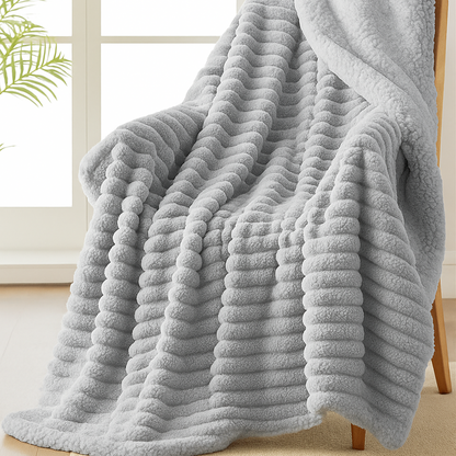 Manta Sherpa Rayas Nube – 125x155 / 160x220 / 220x240 cm – 6 Colores