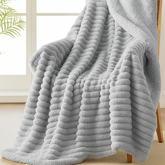 Manta Sherpa Rayas Nube – 125x155 / 160x220 / 220x240 cm – 6 Colores