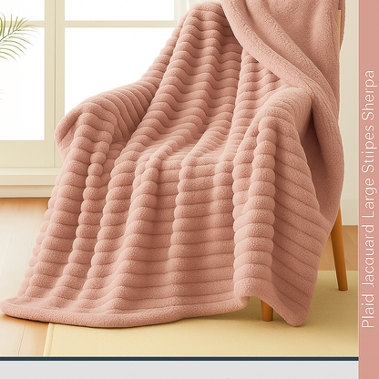 Manta Sherpa Rayas Nube – 125x155 / 160x220 / 220x240 cm – 6 Colores