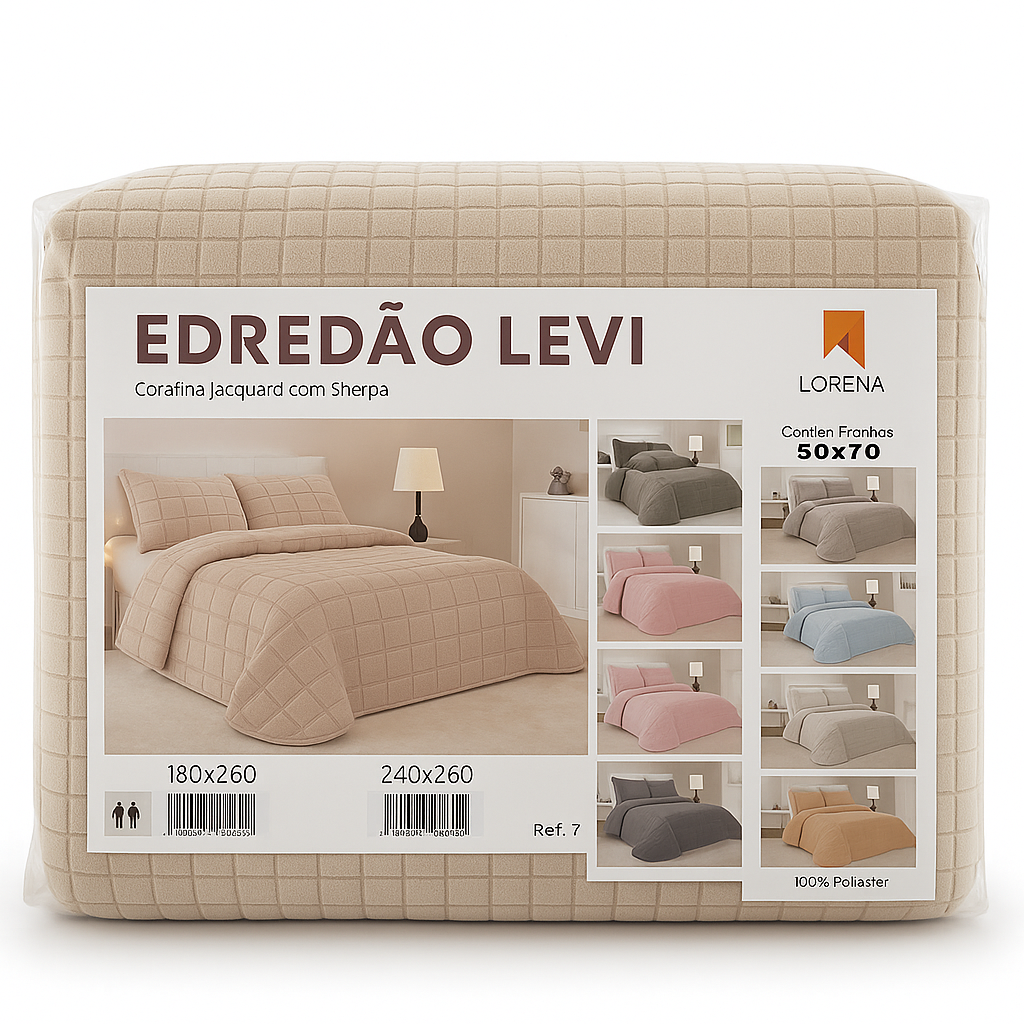 Edredón Jacquard Sherpa 100% Polyester Lorena Hogar | Incluye Fundas de Cojín | Modelos, 6 Colores y Medidas Disponibles