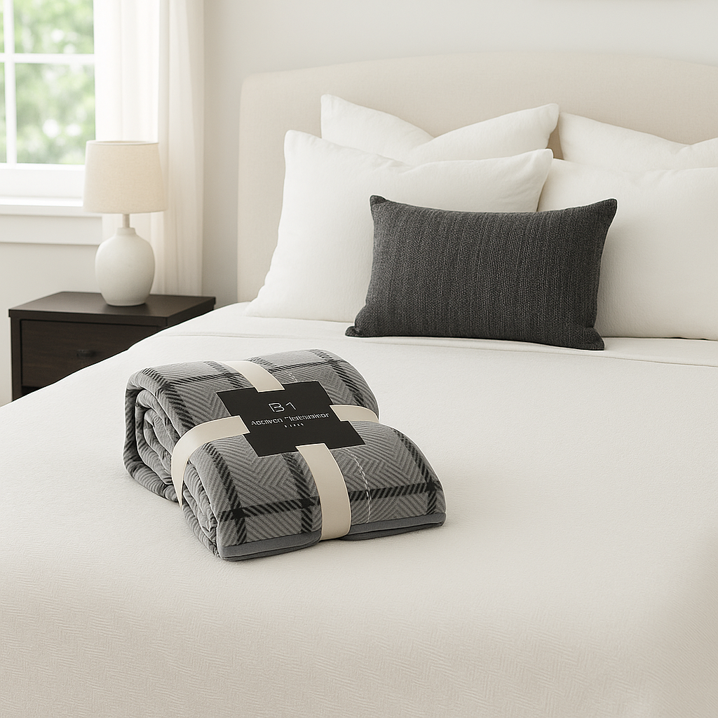 Manta Coralina Suave Premium BIG SQUARE  135x180  Gris