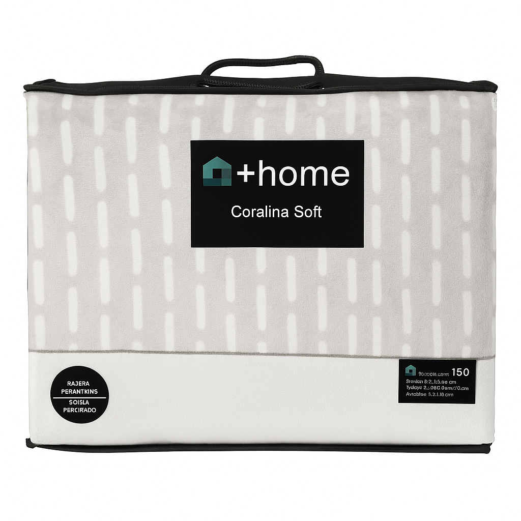 Sábana +Home Coralina Soft Lorena Hogar | Doble Perchado y Bajera Perimetral para Colchones de hasta 30 cm | Medidas 90, 105, 135 y 150