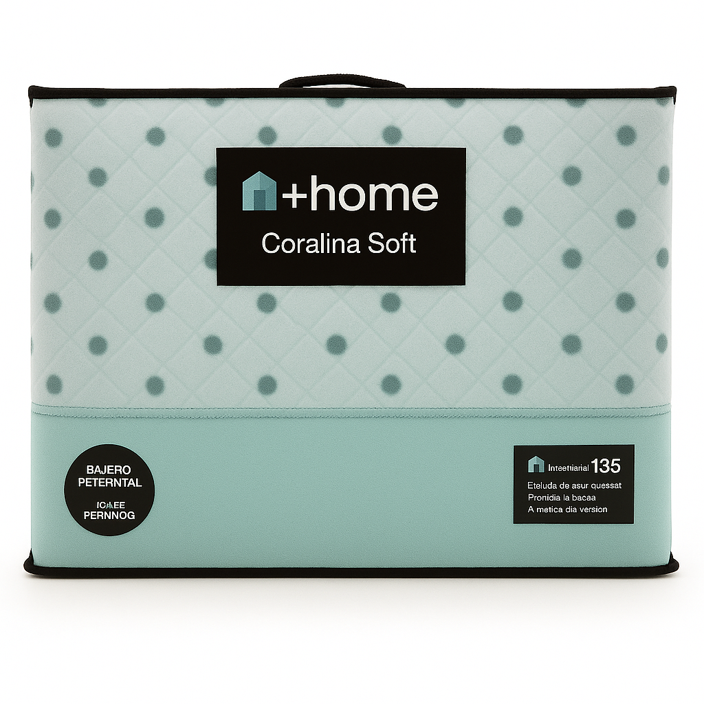 Sábana +Home Coralina Soft Lorena Hogar | Doble Perchado y Bajera Perimetral para Colchones de hasta 30 cm | Medidas 90, 105, 135 y 150