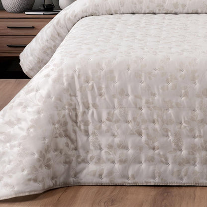 Colcha Valerie de Jacquard Floral con Dos Cojines Rellenos de 40x60 cm - Elegancia y Comodidad para Tu Hogar