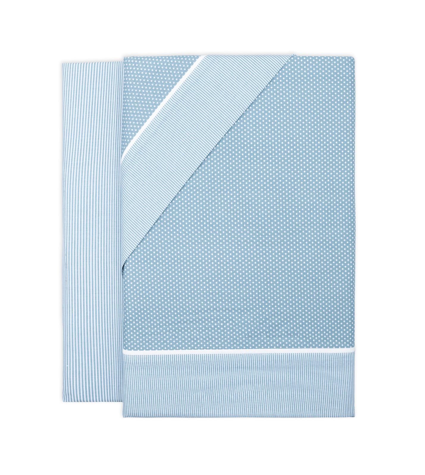 Juego de Sábanas Topitos Azul / Gris / Beige / Rosa  Lorena Hogar  De 90 a 180 cm