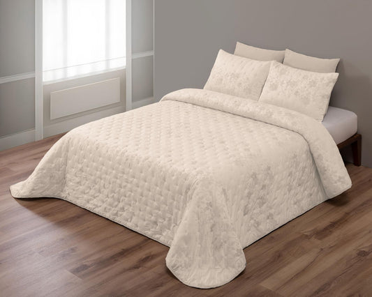 Colcha Rosalie  Jacquard Elegante con Cojines  Medida 250x270 cm + 2 Cojines Rellenos