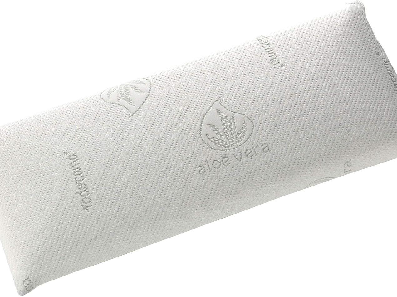 Almohada viscoelástica núcleo Compacto. Doble Funda con Cremallera. Tejido Aloe Vera. Termorregulable adaptabilidad al Cuello.