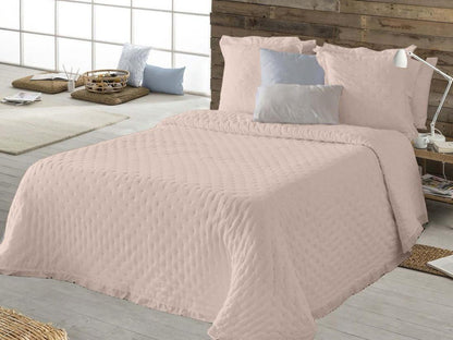 Colcha Encaje Chic + 2 cojines fundas de 50x70cm (Blanco · Gris · Beige · Rosa)