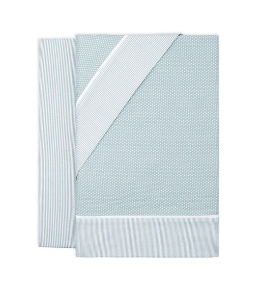 Juego de Sábanas Topitos Azul / Gris / Beige / Rosa  Lorena Hogar  De 90 a 180 cm