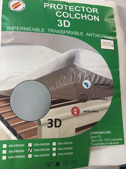 Protector de Colchón Impermeable y Transpirable | Antiacaros | Disponible en 90, 105, 135 y 150 cm