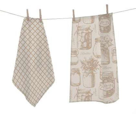 Set de 2 Paños de Cocina Decorativos Vintage  Diseño Campestre