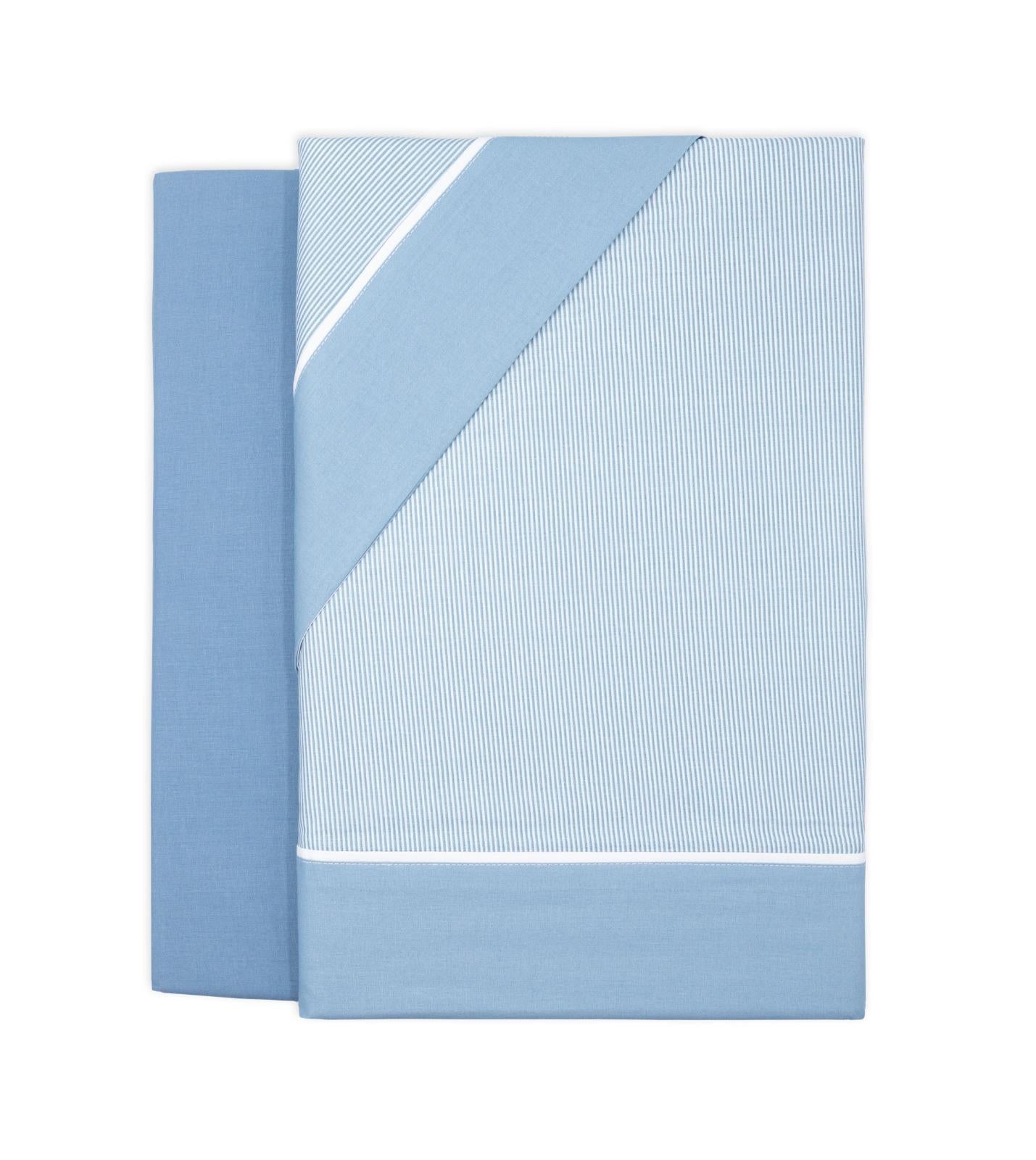 Juego de Sábanas Rayadas  Azul / Gris / Beige / Rosa  Lorena Hogar  De 90 a 180 cm