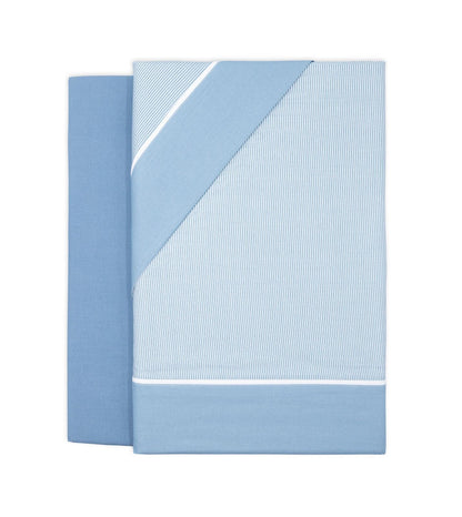 Juego de Sábanas Rayadas  Azul / Gris / Beige / Rosa  Lorena Hogar  De 90 a 180 cm