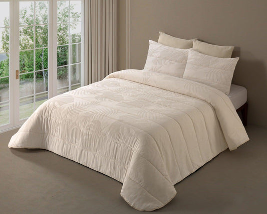 Colcha Noémie  Jacquard de Terciopelo con Relieve  Medida 250x270 cm + 2 Cojines Rellenos