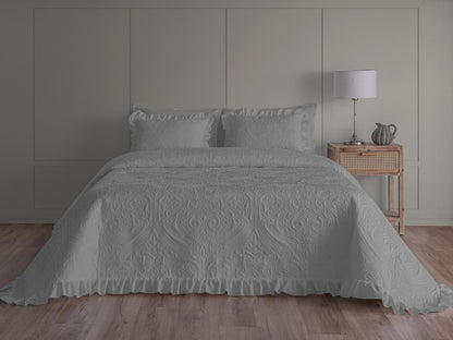 Colcha Mykonos - Juego de 2 cojines rellenos incluídos para cama de 150cm - Elegancia Atemporal