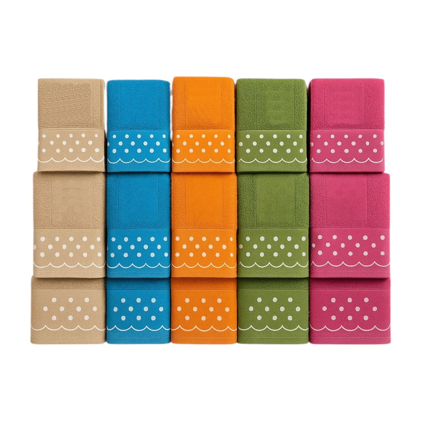 Toallas baño, lavabo y bidé | 6 colores | Algodón 100% rizo 500g 100x150 / 50x100 / 30x60
