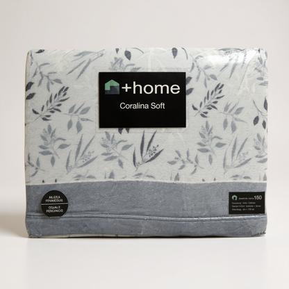 Sábana +Home Coralina Soft Lorena Hogar | Doble Perchado y Bajera Perimetral para Colchones de hasta 30 cm | Medidas 90, 105, 135 y 150