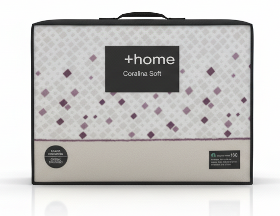 Sábana +Home Coralina Soft Lorena Hogar | Doble Perchado y Bajera Perimetral para Colchones de hasta 30 cm | Medidas 90, 105, 135 y 150