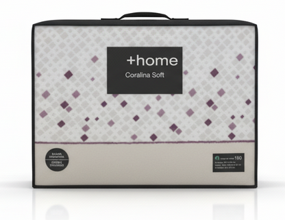 Sábana +Home Coralina Soft Lorena Hogar | Doble Perchado y Bajera Perimetral para Colchones de hasta 30 cm | Medidas 90, 105, 135 y 150