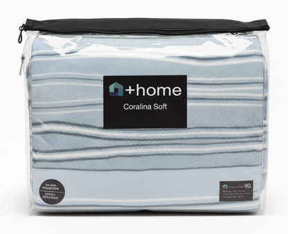 Sábana +Home Coralina Soft Lorena Hogar | Doble Perchado y Bajera Perimetral para Colchones de hasta 30 cm | Medidas 90, 105, 135 y 150