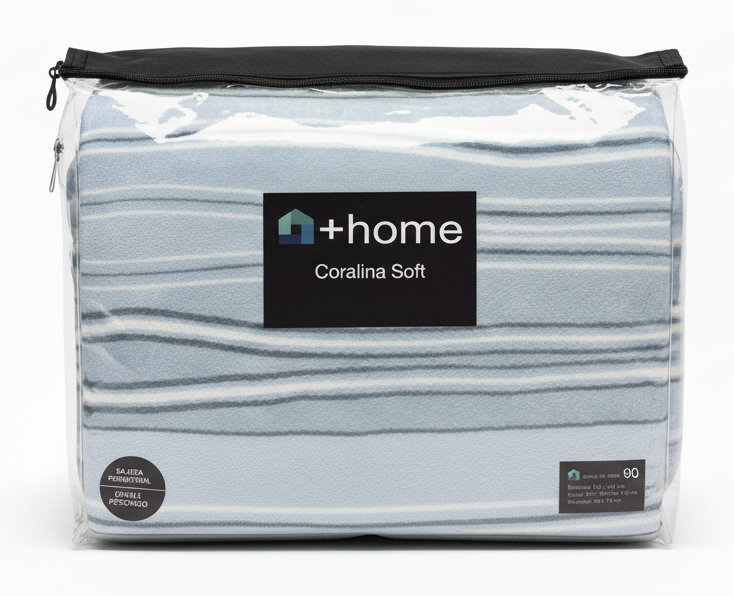 Sábana +Home Coralina Soft Lorena Hogar | Doble Perchado y Bajera Perimetral para Colchones de hasta 30 cm | Medidas 90, 105, 135 y 150