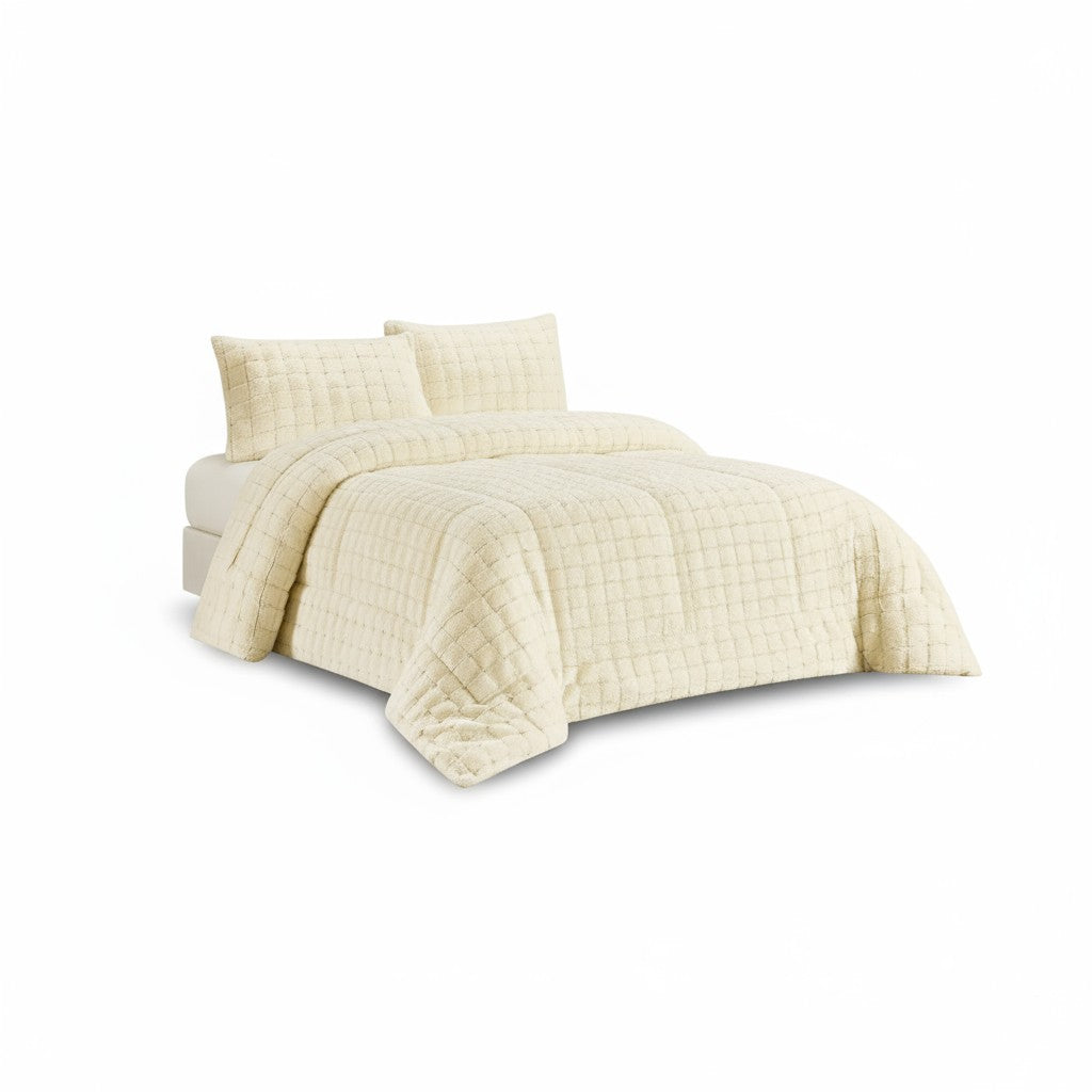Edredón Boreal Square  Ultra Suave, con Interior Sherpa y 2 Cojines