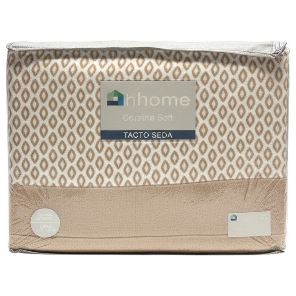 Sábana +Home Coralina Soft Lorena Hogar | Doble Perchado y Bajera Perimetral para Colchones de hasta 30 cm | Medidas 90, 105, 135 y 150