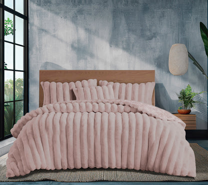 Edredón Sherpa Ultra Suave con 2 Fundas de Cojín - Modelos Rabbit y Macarena - Cálido y Acolchado Invierno (Camas 105/150/180)