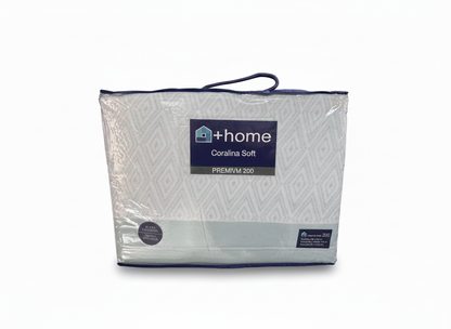 Sábana +Home Coralina Soft Lorena Hogar | Doble Perchado y Bajera Perimetral para Colchones de hasta 30 cm | Medidas 90, 105, 135 y 150