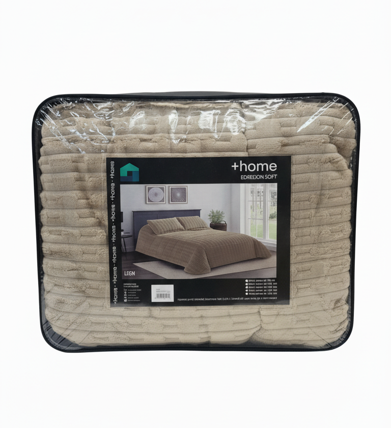 Edredón Sherpa LOOM Sedalina con Borreguito | Cama 150 – 250×270 cm | 750g Súper Suave | Con 2 Fundas de Cojín | Color Beige