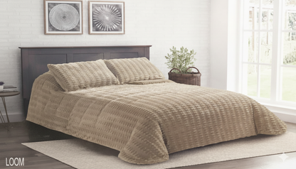 Edredón Sherpa LOOM Sedalina con Borreguito | Cama 150 – 250×270 cm | 750g Súper Suave | Con 2 Fundas de Cojín | Color Beige