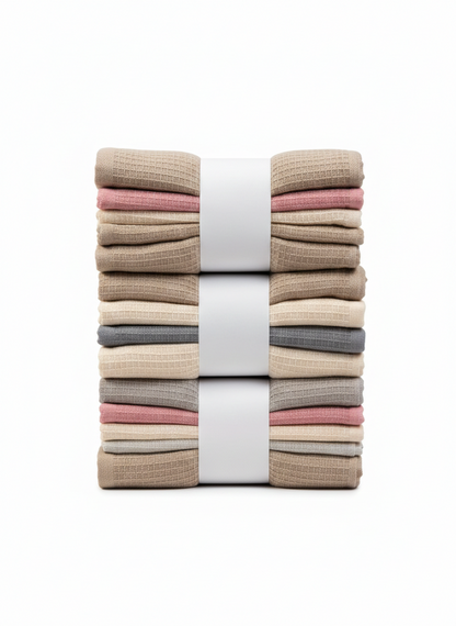 Paños de Cocina Doble Textura Premium - Pack x6