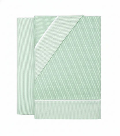 Juego de Sábanas Topitos Azul / Gris / Beige / Rosa / Verde  Lorena Hogar  De 90 a 180 cm