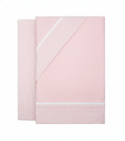 Juego de Sábanas Topitos Azul / Gris / Beige / Rosa / Verde  Lorena Hogar  De 90 a 180 cm