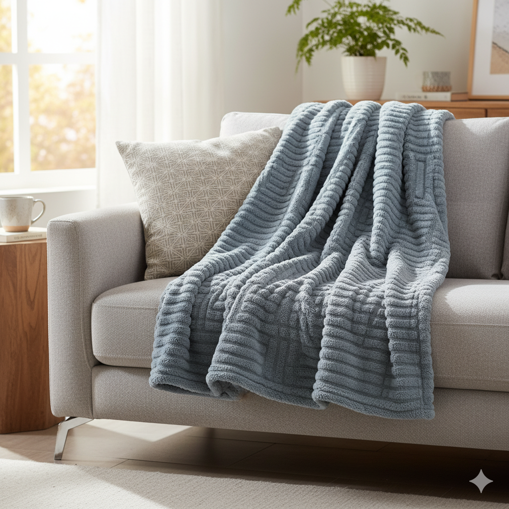 Manta +Home Keops | Sedalina Premium con Interior Borreguito | Ultra Suave y Cálida