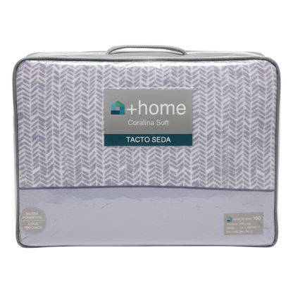 Sábana +Home Coralina Soft Lorena Hogar | Doble Perchado y Bajera Perimetral para Colchones de hasta 30 cm | Medidas 90, 105, 135 y 150