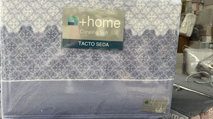 Sábana +Home Coralina Soft Lorena Hogar | Doble Perchado y Bajera Perimetral para Colchones de hasta 30 cm | Medidas 90, 105, 135 y 150